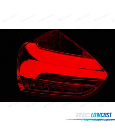 CONJUNTO DE FAROLINS FORD FOCUS 3 HATCHBACK 15-18 LED BAR SEQ LEDS COM INDICADORES DINÂMICOS DEFUMADO