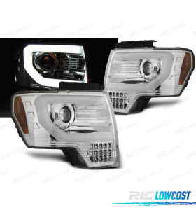 CONJUNTO DE FARÓIS PARA FORD F150 MK12 08-14 TUBE LIGHT LEDS