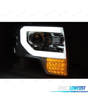 CONJUNTO DE FARÓIS PARA FORD F150 MK12 08-14 TUBE LIGHT LEDS