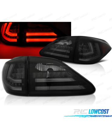 FAROLINS TRASEIRO LEXUS RX III 350 09-12 LED DINÂMICOS PRETOS