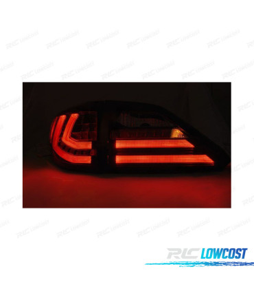 FAROLINS TRASEIRO LEXUS RX III 350 09-12 LED DINÂMICOS PRETOS