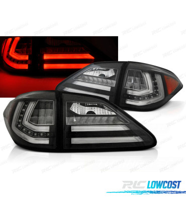 FAROLINS TRASEIRO LEXUS RX III 350 09-12 LED DINÂMICOS PRETOS CROMADOS