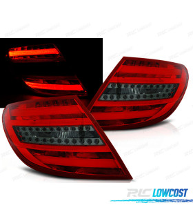 CONJUNTO DE FAROLINS PARA MERCEDES W204 CLASSE C LIMOUSINE 07-10 LED BAR VERMELHO FUMADO