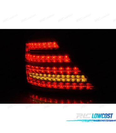 FAROLINS MERCEDES W221 05-09 LED COM PISCAS DINÂMICOS VERMELHO FUMADO