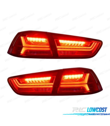 FAROLINS MITSUBISHI LANCER VERMELHOS COM INDICADOR LED DINÂMICOS