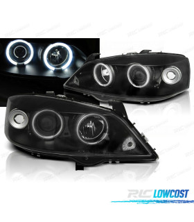 CONJUNTO DE FARÓIS PARA OPEL ASTRA G 97-04 ANGEL EYES CCFL LUZ DIURNA PRETOS