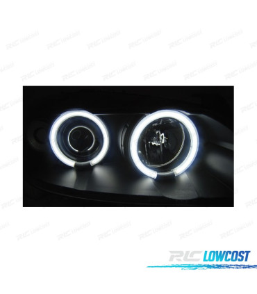 CONJUNTO DE FARÓIS PARA OPEL ASTRA G 97-04 ANGEL EYES CCFL LUZ DIURNA PRETOS