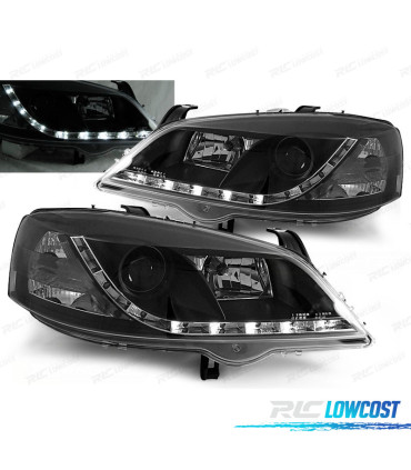 CONJUNTO DE FARÓIS PARA OPEL ASTRA G 97-04 DAYLIGHT LED PRETOS