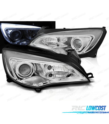 CONJUNTO DE FARÓIS OPEL ASTRA J 10-15 TUBE LIGHT DRL LUZ DIURNA CROMADO