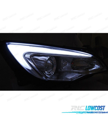 CONJUNTO DE FARÓIS OPEL ASTRA J 10-15 TUBE LIGHT DRL LUZ DIURNA CROMADO
