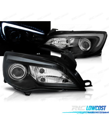 CONJUNTO DE FARÓIS PARA OPEL ASTRA J 10-15 TUBE LIGHT DRL LUZ DIURNA PRETO