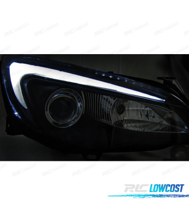 CONJUNTO DE FARÓIS PARA OPEL ASTRA J 10-15 TUBE LIGHT DRL LUZ DIURNA PRETO