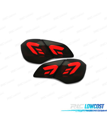 CONJUNTO DE FAROLINS CARDNA PARA OPEL ASTRA J 09-15 VERMELHO FUMADO