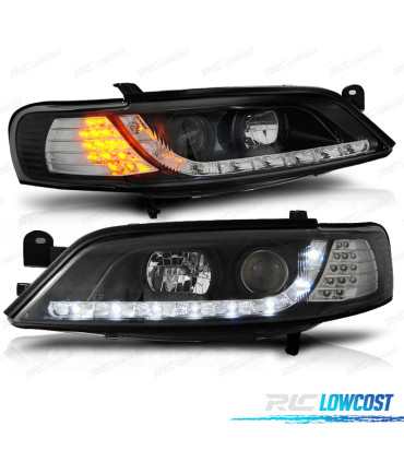 CONJUNTO DE FARÓIS PARA OPEL VECTRA B 96-9 DAYLIGHT INDICADORES LEDS 8 PRETOS