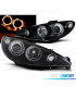 CONJUNTO DE FARÓIS PARA PEUGEOT 206 02- ANGEL EYES PRETOS