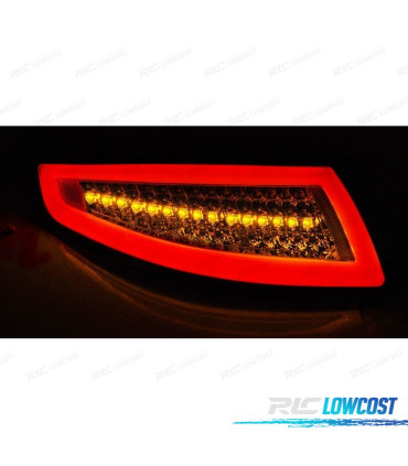 CONJUNTO DE FAROLINS PARA PORSCHE 911 997 04-09 LED BAR DINÂMICOS VERMELHO FUMADOS