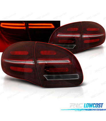 CONJUNTO DE FAROLINS PARA PORSCHE CAYENNE 10-15 LED BAR INDICADORES DINÂMICOS VERMELHO PRETO CLARO