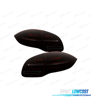 CONJUNTO DE FAROLINS PARA PORSCHE CAYENNE 2 92A 10-14 LTI FULL LED INDICADORES DINÂMICOS VERMELHO FUMADO