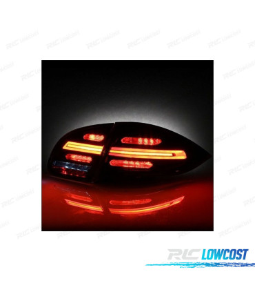CONJUNTO DE FAROLINS PARA PORSCHE CAYENNE 2 92A 10-14 LTI FULL LED INDICADORES DINÂMICOS VERMELHO FUMADO
