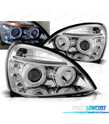 FAROS ANGEL EYES LEDS PARA RENAULT CLIO II 01-05 CROMADOS