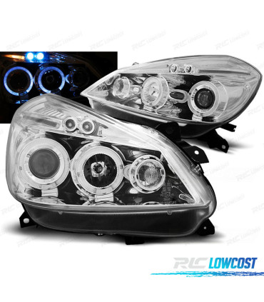 FAROS ANGEL EYES PARA RENAULT CLIO 3 05-09 CROMADOS