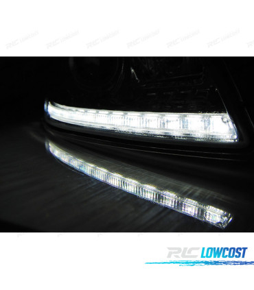 CONJUNTO DE FARÓIS PARA SKODA OCTAVIA II 09-12 TRU DRL LED CROMADOS