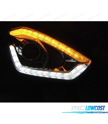 CONJUNTO DE FARÓIS PARA SUZUKI SWIFT VI 17- TUBE LIGHT LEDS INDICADORES DINÂMICOS CROMADOS