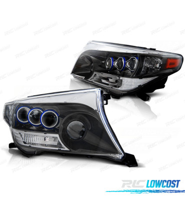 CONJUNTO DE FAROLINS PARA TOYOTA LAND CRUISER FJ200 07-12 PROJEKTOR PRETO CROMADO