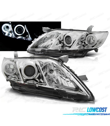 CONJUNTO DE FARÓIS ANGEL EYES PARA TOYOTA CAMRY 6 XV40 06-09 CROMADOS