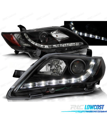 CONJUNTO DE FARÓIS PARA TOYOTA CAMRY 6 XV40 06-09 DAYLIGHT LED PRETOS