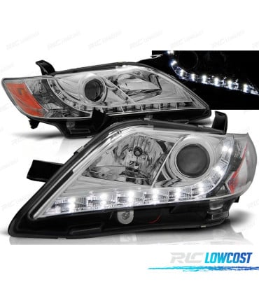 CONJUNTO DE FARÓIS PARA TOYOTA CAMRY 6 XV40 06-09 DAYLIGHT LED CROMADOS