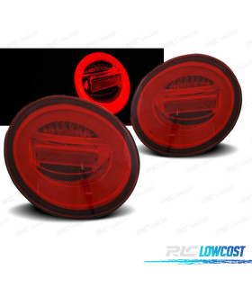 CONJUNTO DE FAROLINS VW NEW BEETLE 98 - 05 LED BAR COM INDICADOR DINÂMICO VERMELHO