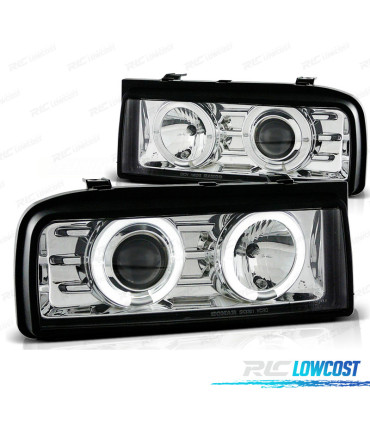 FARÓIS PARA VOLKSWAGEN VW CORRADO 88-95 ANGEL EYES CROMADOS