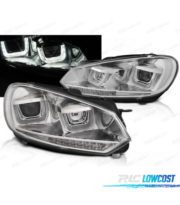 FAROIS DINAMICOS VOLKSWAGEN VW GOLF 6 08-12 DRL LED CROMADOS