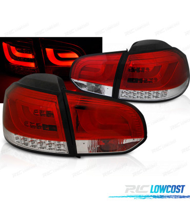 CONJUNTO DE FAROLINS PARA VOLKSWAGEN VW GOLF 6 08-12 LED BAR VERMELHO CLARO