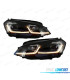 FAROIS VOLKSWAGEN VW GOLF 7 12-17 DRL DINAMICOS PRETO LOOK 7.5 R LINE