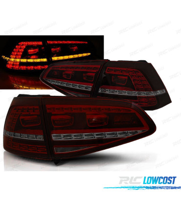 FAROLINS VOLKSWAGEN VW GOLF 7 12-17 ASPECTO DINÂMICO LOOK GTI VERMELHO ESCURECIDO
