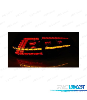 FAROLINS VOLKSWAGEN VW GOLF 7 12-17 ASPECTO DINÂMICO LOOK GTI VERMELHO ESCURECIDO