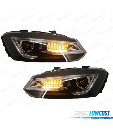 FARÓIS VOLKSWAGEN VW POLO 6R 09-17 LED LIGHT BAR DEVIL EYE