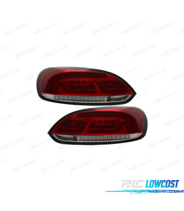 CONJUNTO DE FAROLINS VOLKSWAGEN VW SCIROCCO III 08-14 LITEC FIBRA ÓPTICA + LEDS VERMELHO CLARO
