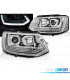 CONJUNTO DE FARÓIS PARA VOLKSWAGEN VW T5 10-15 TRU DRL COM INDICADORES LEDS DINÂMICOS CRISTAL