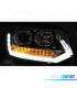 CONJUNTO DE FARÓIS PARA VOLKSWAGEN VW T5 10-15 TRU DRL COM INDICADORES LEDS DINÂMICOS CRISTAL