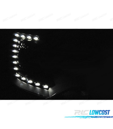 CONJUNTO DE FARÓIS TRU DRL LEDS PARA VOLKSWAGEN VW T5 10-15 PRETOS