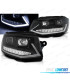 CONJUNTO DE FARÓIS VOLKSWAGEN VW T6 15-19 COM DRL PRETOS COM PISCAS LED