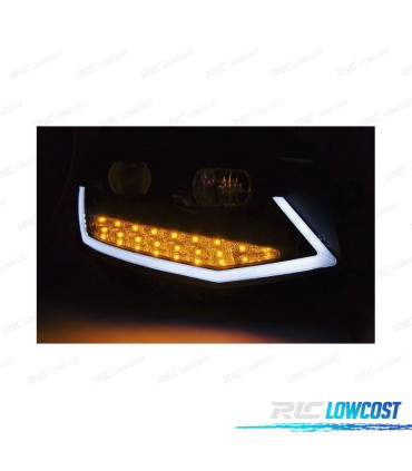 CONJUNTO DE FARÓIS VOLKSWAGEN VW T6 15-19 COM DRL PRETOS COM PISCAS LED