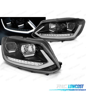 CONJUNTO DE FARÓIS VW TOURAN II 10-15 TRU DRL COM INDICADORES LEDS DINÂMICOS PRETO