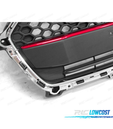GRELHA FRONTAL SUZUKI SWIFT VI 17-20 PRETO CROMADO LINHA VERMELHA