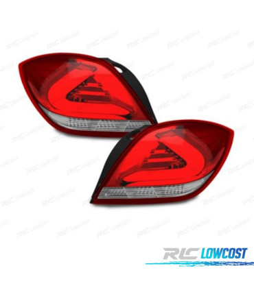 FAROLINS LED OPEL ASTRA H GTC 05-10 CARDNA VERMELHO PRATA TRANSPARENTE
