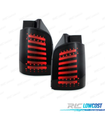 FAROLINS TRASEIROS CARDNA PARA VOLKSWAGEN VW T5 03-09 2P LIGHT BAR PRETO FUMADO