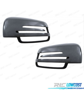 CAPAS DE ESPELHOS RETROVISORES CARBONO MERCEDES CLASSE A B C E S CLA GLK GLA 06-18